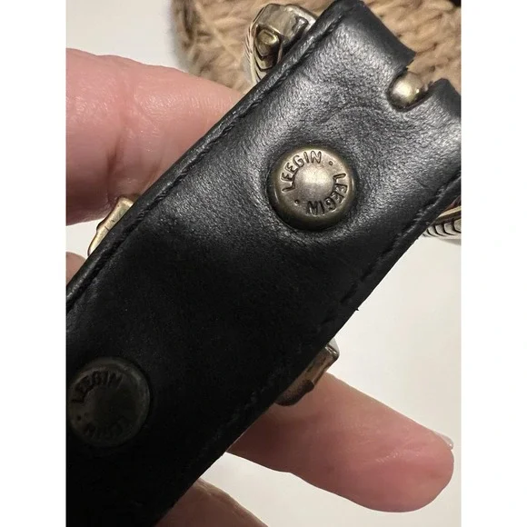 Vintage Billy Betts of California Black Leather Concho Belt Size 40 - By Leegin - Picture 10 of 13